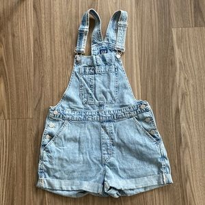 Gap denim shortalls, size S, light wash